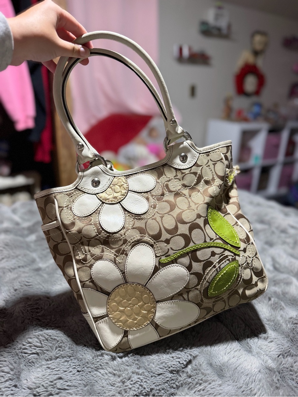 Vintage Coach Signature Bleecker Daisy Tiye Bag - READ DESCRIPTION 💚